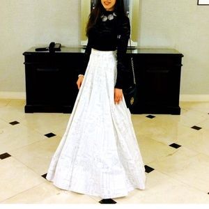 Paris printed ivory maxi skirt